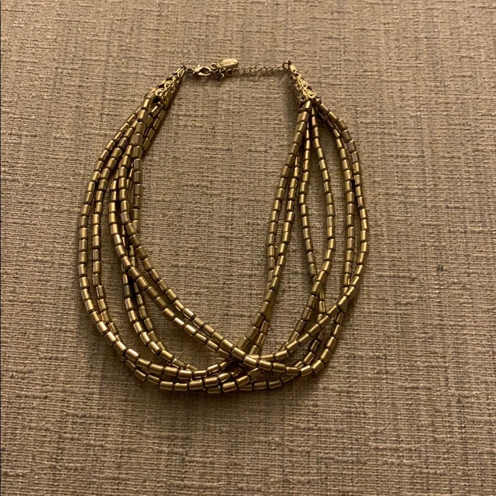 Gold bead necklace